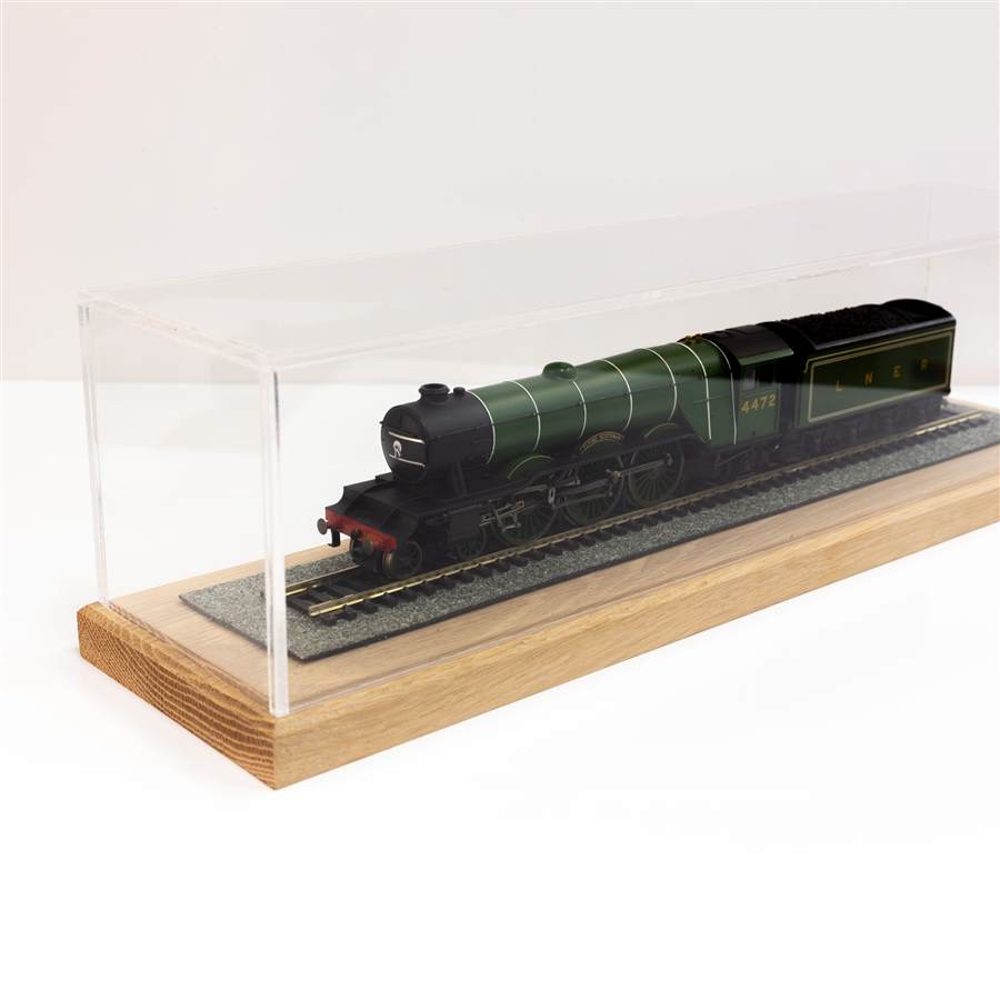 Illuminated OO gauge locomotive display case