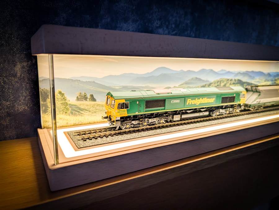 Handcrafted model railway display case